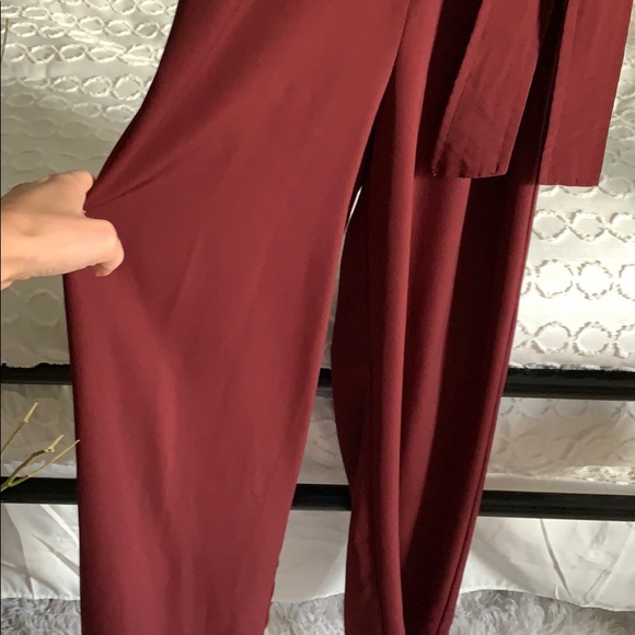 Burgundy pant jumpsuit - Picture 4 of 6